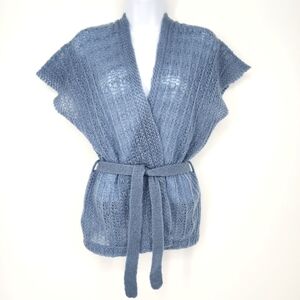 Specialty House Fashion Womens Kimono Wrap Sweater Size S/M Light Blue Dainty